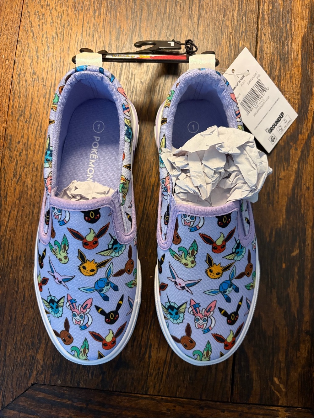 Pokemon Lavender Eevee & Evolutions Slip-On Kids Sneakers